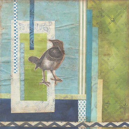 Framed Avian Scrapbook I Print