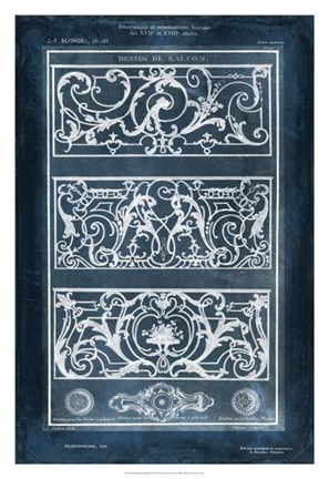 Framed Ornamental Iron Blueprint II Print