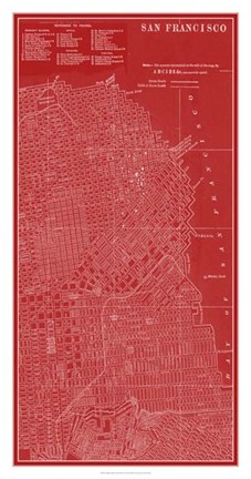 Framed Graphic Map of San Francisco Print
