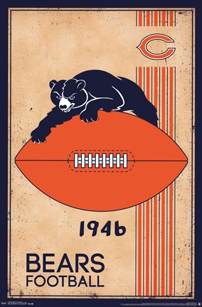 Framed Chicago Bears - Retro Logo 14 Print