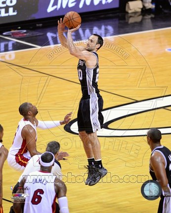 Framed Manu Ginobili Game 3 of the 2014 NBA Finals Action Print