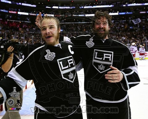 Framed Dustin Brown &amp; Justin Williams Celebrate Winning Game 5 of the 2014 Stanley Cup Finals Print