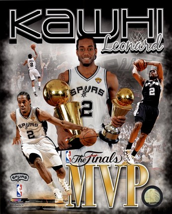 Framed Kawhi Leonard 2014 NBA Finals MVP Portrait Plus Print