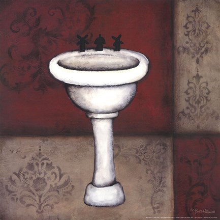 Framed Red Bath II Print