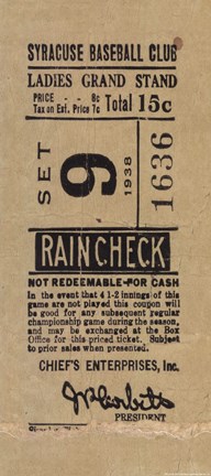 Framed Vintage Baseball Ticket Print