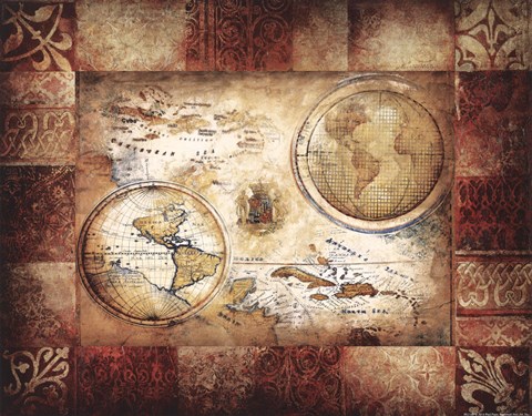 Framed New World Map Print