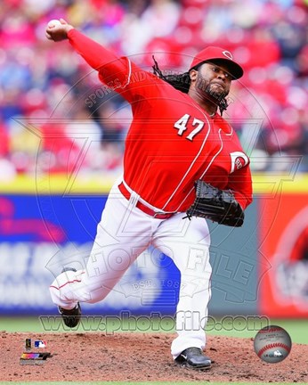 Framed Johnny Cueto 2014 Action Print