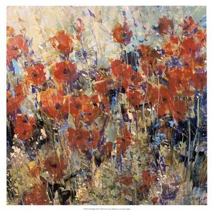 Framed Red Poppy Field II Print