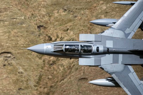 Framed Front section of a Royal Air Force Tornado GR4 during low fly training in North Wales Print