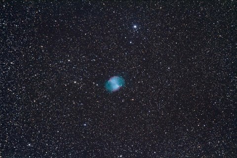 Framed Dumbbell Nebula, a planetary nebula in the constellation Vulpecula Print