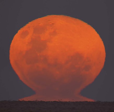 Framed Thunder&#39;s Moon rising over Rio de La Plata, Argentina Print