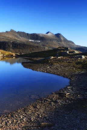 Framed Skittendalen mountain peaks in Troms County, Norway Print