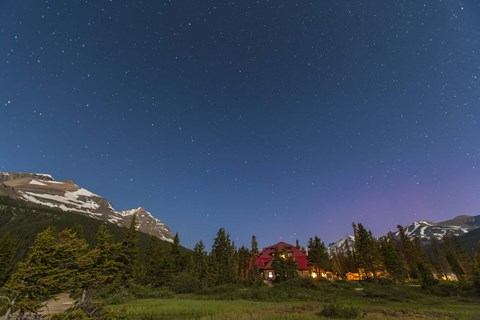 Framed moonlit nightscape taken in Banff National Park, Alberta Canada Print