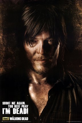 Framed Walking Dead - Daryl Shoot Me Again. Print