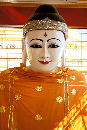 Framed Buddha Statue, Botataung Paya, Yangon, Myanmar Print