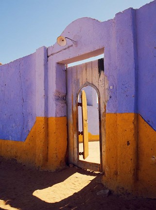 Framed Courtyard Entrance in Nubian Village Across the Nile from Luxor, Egypt Print