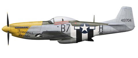 Framed P-51D Mustang, nicknamed Ferocious Frankie Print