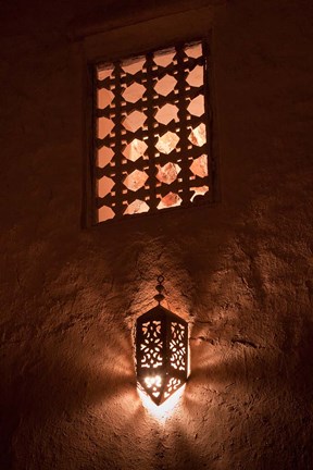 Framed Lantern Light, Kasbah Ait Ben Moro, Morocco Print