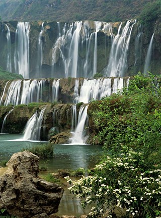 Framed Jiulong Waterfall, Qujing, Luoping County, Yunnan Province, China Print
