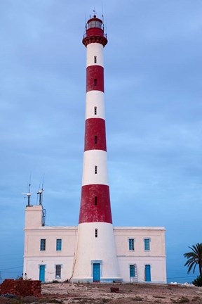 Framed Taguermes Lighthouse at dawn, Sidi Mahres Beach, Jerba Island, Tunisia Print