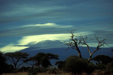 Framed Summit of Mount Kilimanjaro, Amboseli National Park, Kenya Print