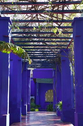 Framed Villa Courtyard, Marrakech, Morocco Print