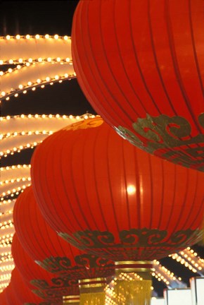 Framed Traditional Red Lanterns, China Print