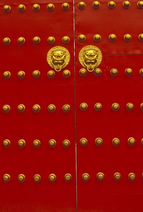 Framed Red Gates by Forbidden City, Beijing, China Print