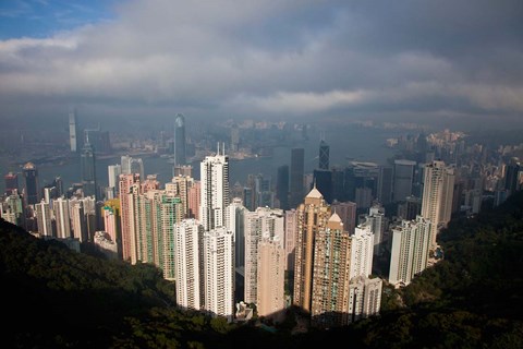 Framed View From The Peak, Hong Kong, China Print