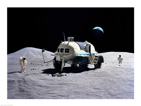 Framed Model of a baseline lunar surface roving vehicle Print