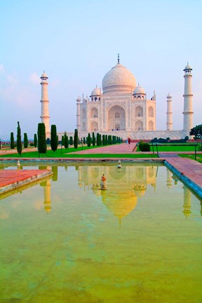 Framed Taj Mahal Temple at Sunrise, Agra, India Print