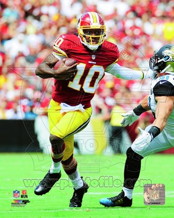 Framed Robert Griffin III running with the ball 2014 Print