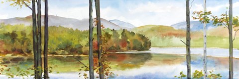 Framed Autumn Lake I Print