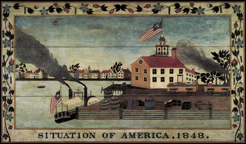 Framed Situation of America, 1848 Print