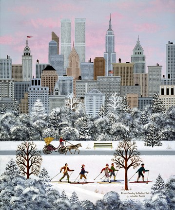 Framed Cross-Country In Central Park Print