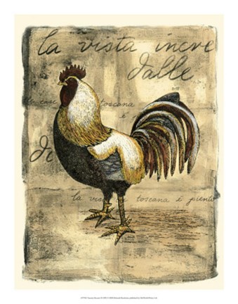 Framed Tuscany Rooster II Print
