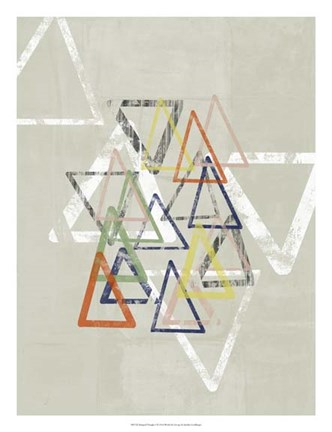 Framed Stamped Triangles I Print