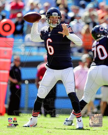 Framed Jay Cutler Passing Football Print