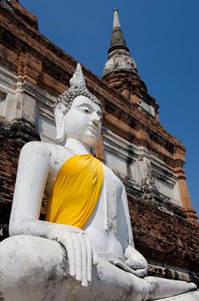 Framed Close up of Buddha statue, Ayutthaya, Thailand Print