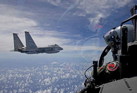 Framed F-15 Eagle Pilot with his Wingman Print