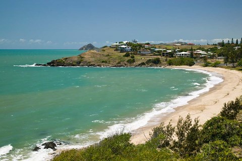 Framed Australia, Queensland, Yeppoon Kemp Beach coastline Print