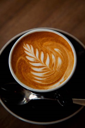 Framed Latte at Havana Coffee Works, Wellington, North Island, New Zealand Print