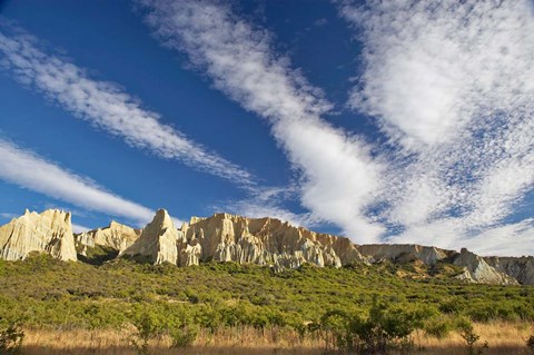 Framed Clay Cliffs, near Omarama, North Otago, South Island, New Zealand Print