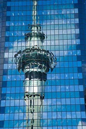 Framed Skytower, Modern Building, Auckland, New Zealand Print
