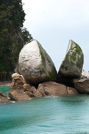 Framed Split Apple Rock, South Island, New Zealand Print