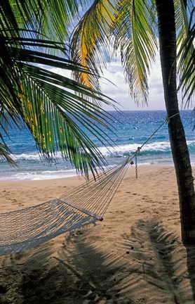 Framed Curtain Bluff Hotel Beach, Antigua, Caribbean Print