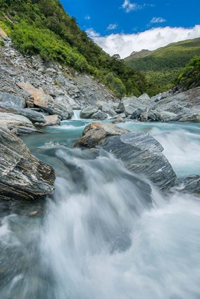Framed New Zealand, South Island, Mt Aspiring National Park, Haast River Print