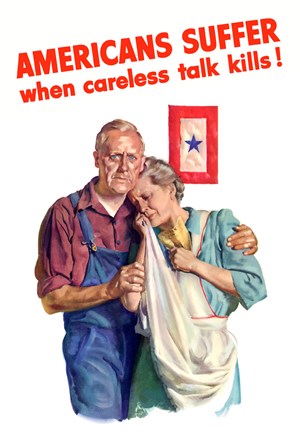 Framed Amiercans Suffer when Careless Talk Kills Print