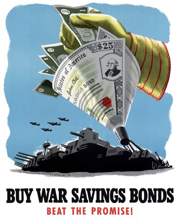 Framed Buy War Savings Bonds - Beat the Promise! Print