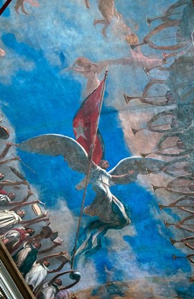 Framed Havana, Cuba, Museum of the Revolution, murals on ceiling of museum Print